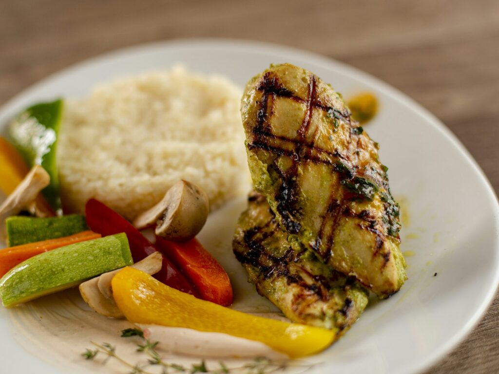 Poulet grille couscous legumes