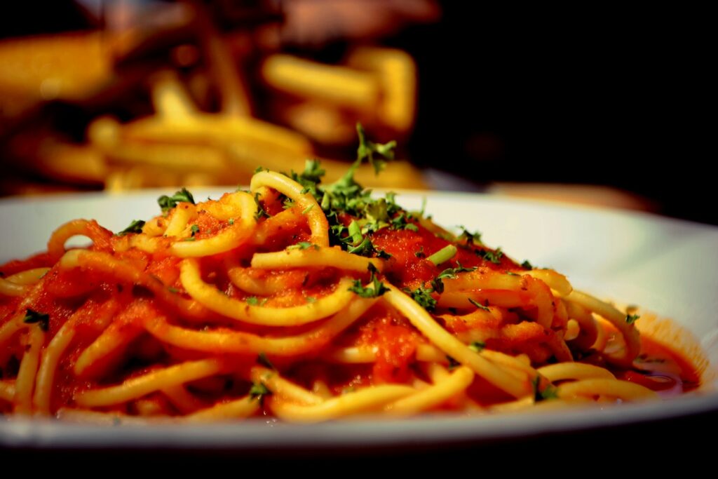 Assiette de pates sauce tomate