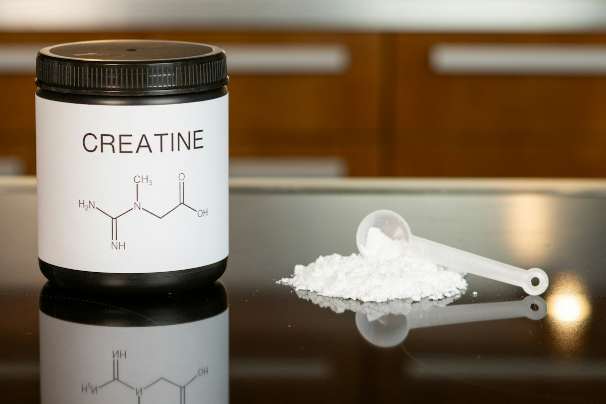 Pot de créatine monohydrate avec sa cuillère doseuse